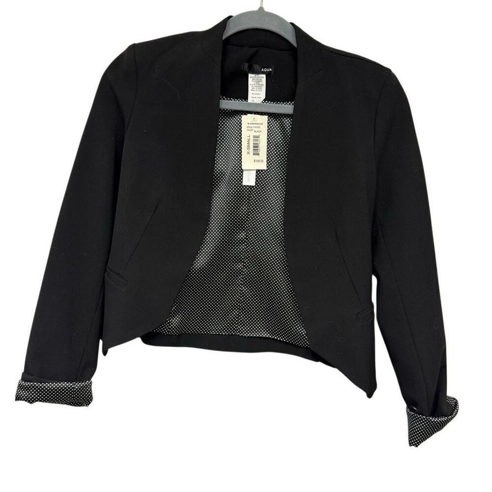 Aqua black cropped blazer size XS